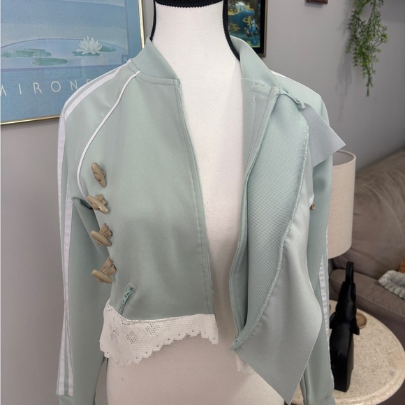 Adidas Women's Mint Bomber Jacket with Lace Trim - Picture 4 of 13